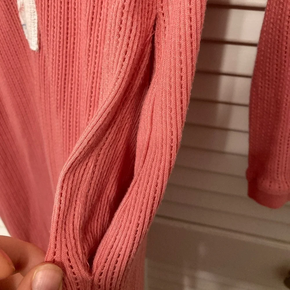 Vintage Victorias Secret Pink Button Down Thermal Onesie Size Small - Picture 10 of 11